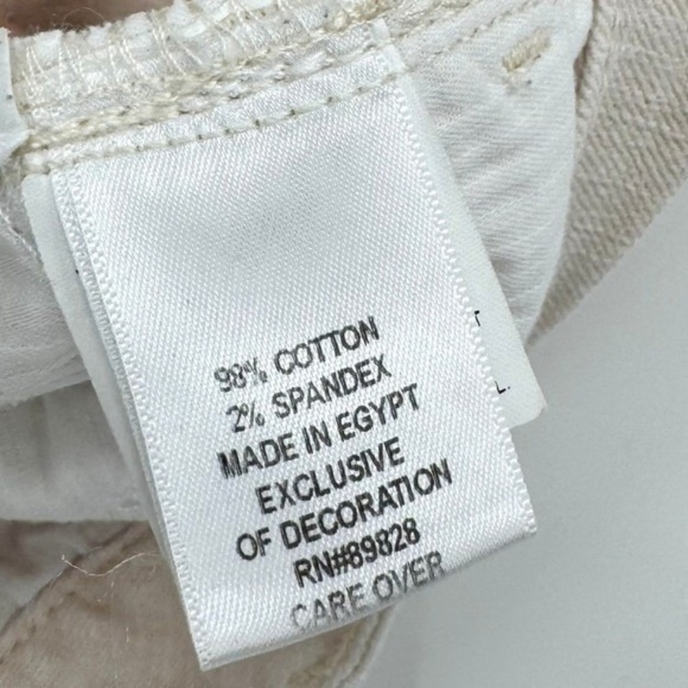 Laura Ashley Y2K Cream Straight Jeans with‎ Gold Pocket Details Women's Sz 12P - Picture 12 of 12